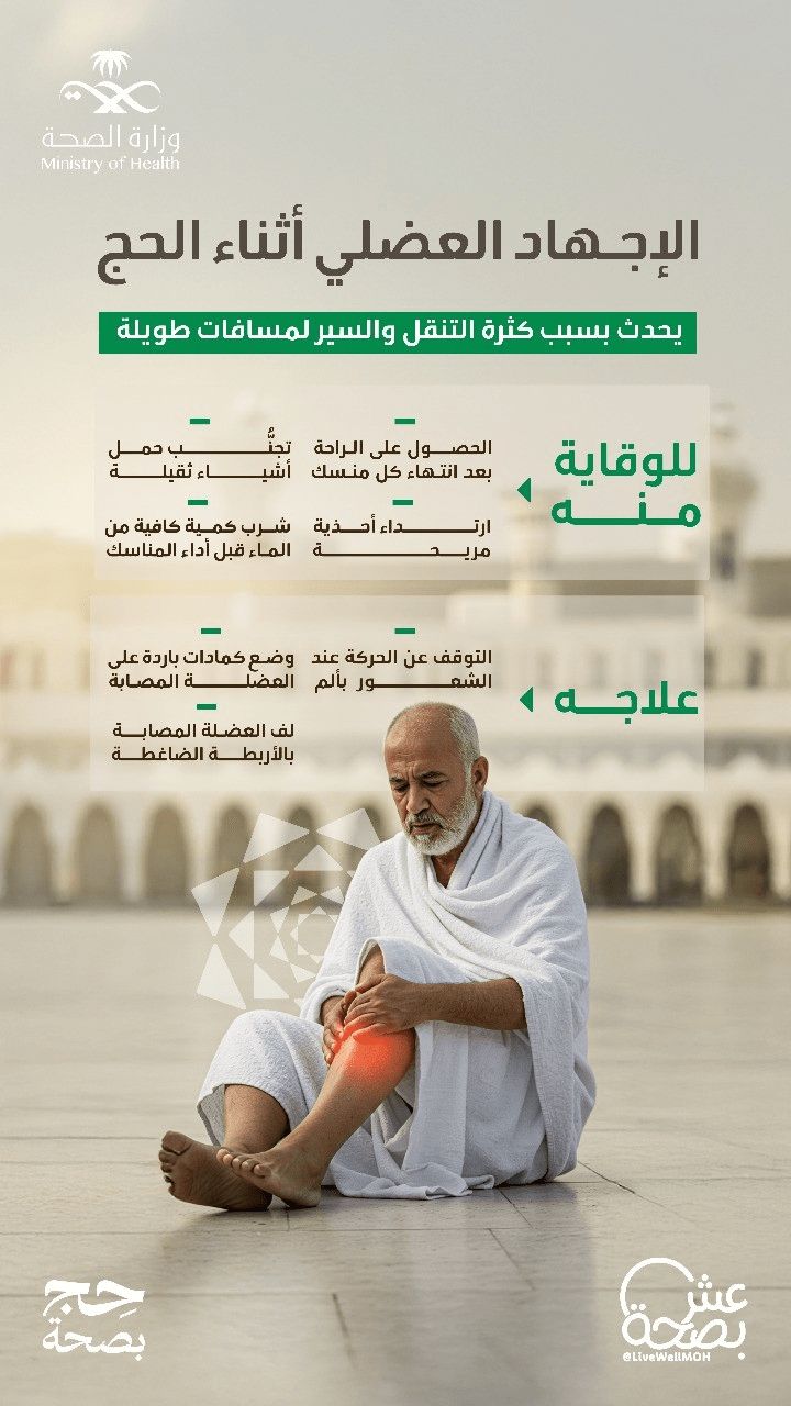 طرق الوقاية من الإجهاد العضلي أثناء الحج