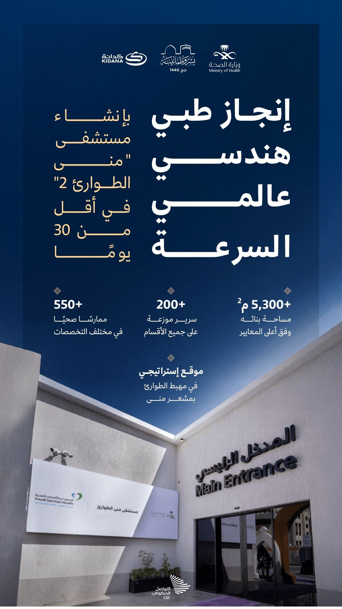 بناء مستشفى طوارئ للحجاج في أقل من 30 يومًا
