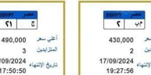 الأسعار تتجاوز مليون جنيه.. لوحات معدنية مميزة جديدة تدخل المنافسة