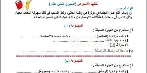 مراجعات نهائية.. أسئلة تقييم الاسبوع الـ 13 في اللغة العربية الصف السادس الابتدائي