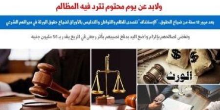 محكمة الاستئناف تتصدى للظلم والتدليس بالأوراق لضياع حقوق الورثة.. برلمانى