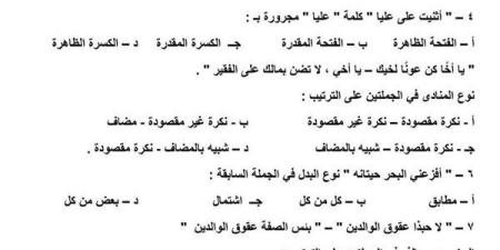 مراجعات نهائية.. قطع امتحانات النحو لمحافظات بورسعيد ودمياط وكفر الشيخ والبحيرة والفيوم.. لن يخرج عنها الامتحان لـ الشهادة الاعدادية