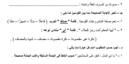 مراجعات نهائية.. قطع امتحانات النحو لمحافظات بني سويف والمنيا وأسيوط وسوهاج وقنا.. لن يخرج عنها الامتحان لـ الشهادة الاعدادية