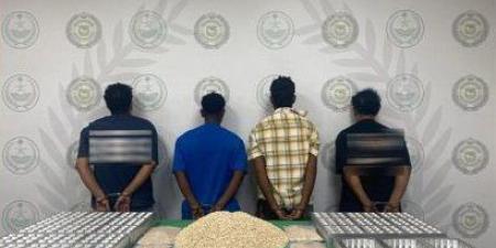 القبض على 4 أشخاص لترويجهم كمية من مادة الإمفيتامين المخدر بمنطقة جازان
