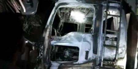 مناشدات أمنية بعد إحراق شاحنة مواطن في جبل حبشي بتعز والخسائر تتجاوز 20 مليون ريال