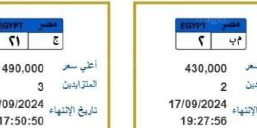 الأسعار تتجاوز مليون جنيه.. لوحات معدنية مميزة جديدة تدخل المنافسة