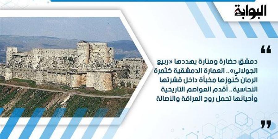 دمشق حضارة ومنارة يهددها «ربيع الجولاني».. العمارة الدمشقية كثمرة الرمان كنوزها مخبأة داخل قشرتها النحاسية.. أقدم العواصم التاريخية وأحيائها تحمل روح العراقة والأصالة