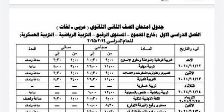 لجميع الصفوف.. جدول امتحانات نصف العام 2025 بمحافظة الجيزة