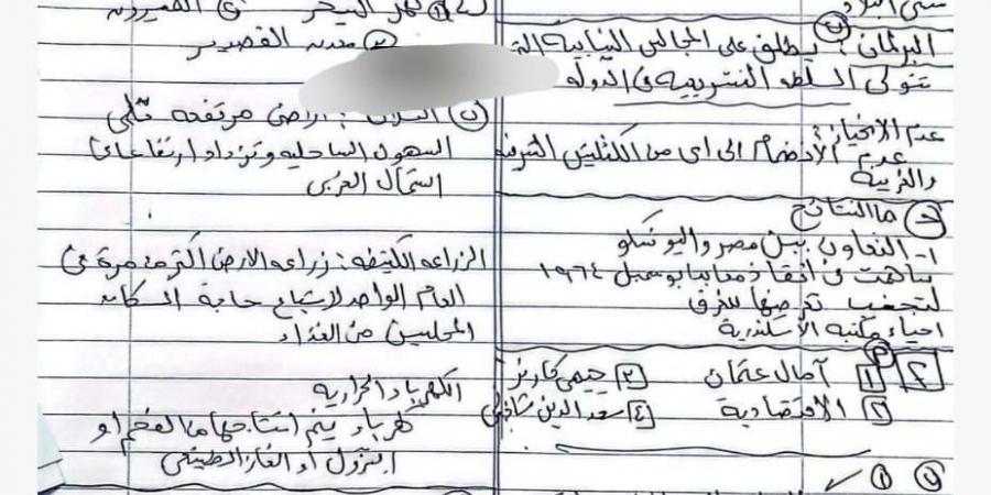 شاومينج ينشر إجابة امتحان الدراسات الاجتماعية للشهادة الإعدادية محافظة سوهاج بعد بدء اللجان