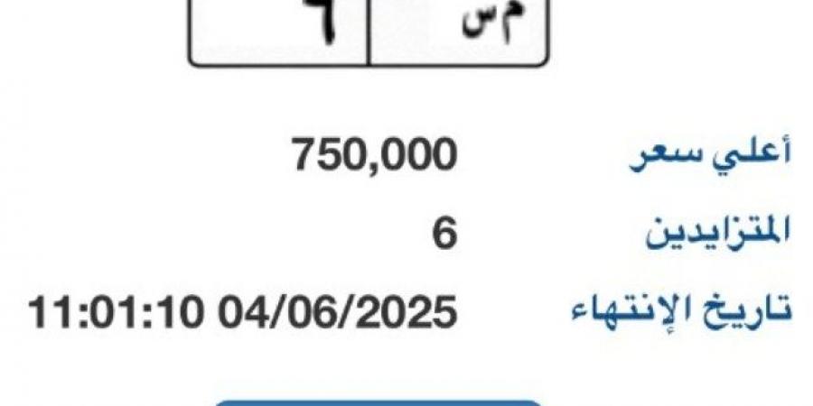 بوابة مرور مصر الإلكترونية تتطرح لوحة مميزة سعرها 750 ألف جنية