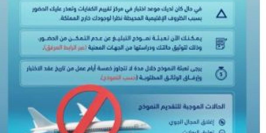 الخدمة والإدارة العامة تدعو المرشحين للاختبارات إبلاغها حال تعذر حضورهم